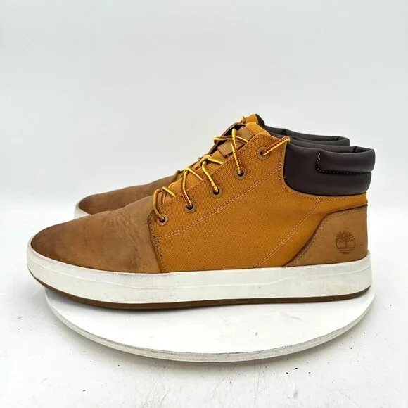 Timberland Men Size 11 A6750 Brown Leather Canvas Trekker Hiking Ankle Boot - Picture 1 of 11